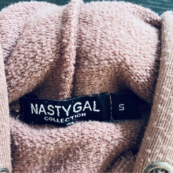 NASTY GAL Dusty Rose Oversized Sweatshirt Hoodie - Picture 11 of 11